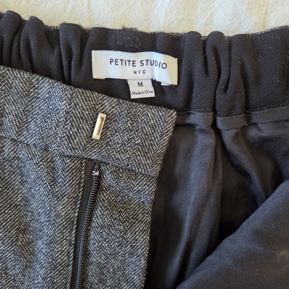 Petite Studio Silas Herringbone Wool Trousers, Charcoal, Medium - Picture 7 of 16